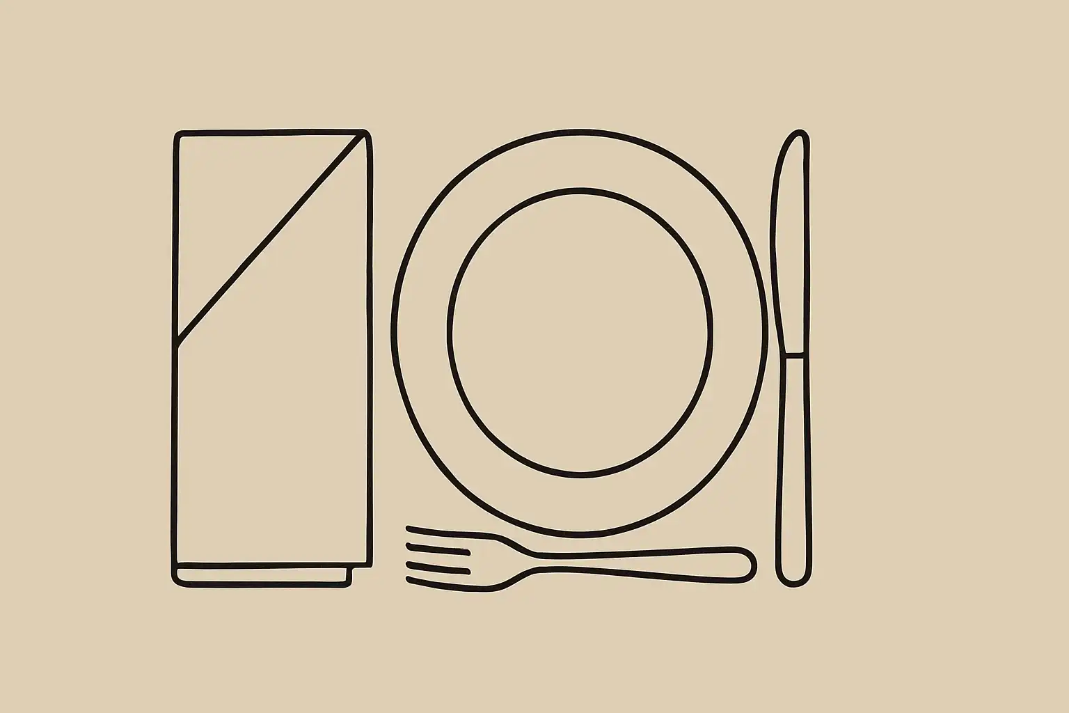 Serviette pliée avec soin à côté d'un couvert de restaurant