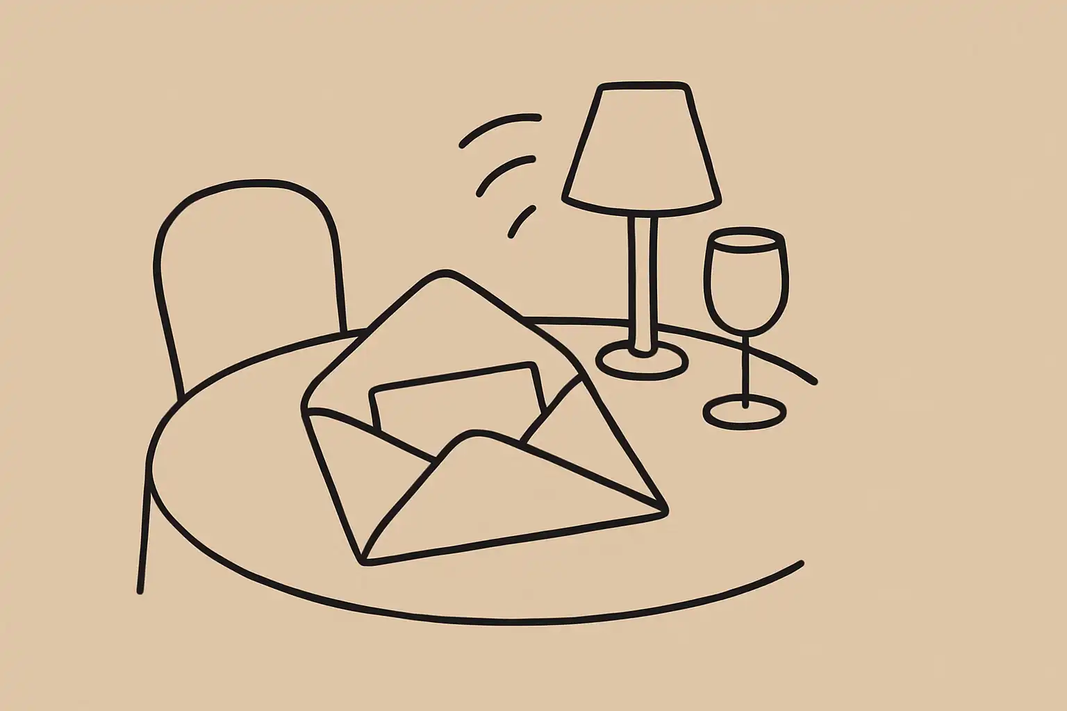 Enveloppe avec carte-cadeau sur une table de restaurant, ambiance chaleureuse