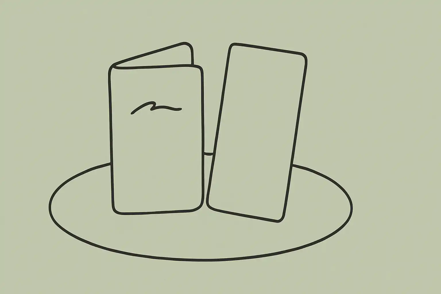 Menu et carte des vins côte à côte sur une table de restaurant