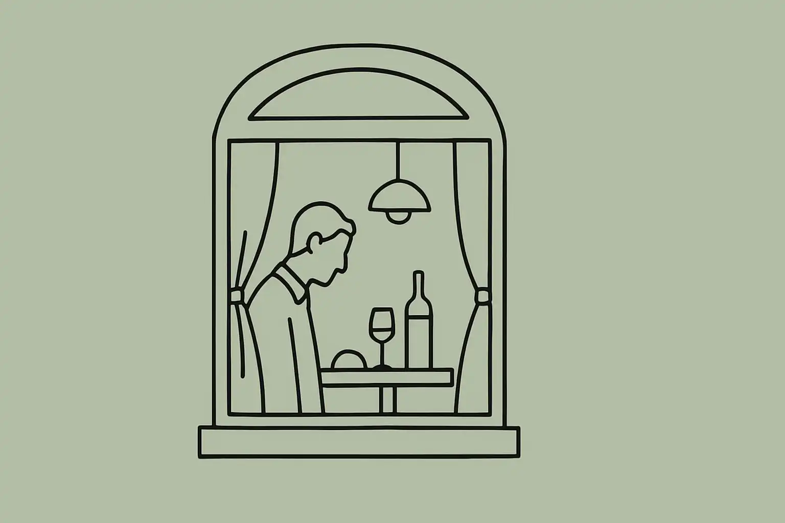 Fenêtre de restaurant éclairée vue de la rue