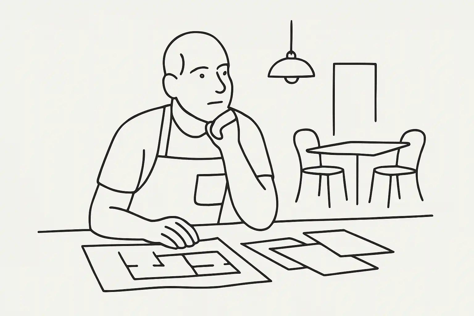 Restaurateur planifiant les étapes d'ouverture de son restaurant