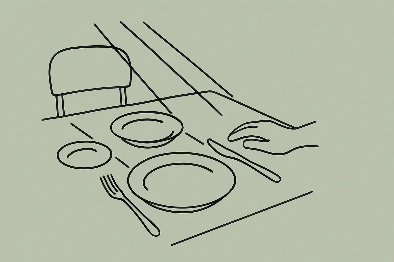 Lumière naturelle sur des assiettes vides dans un restaurant