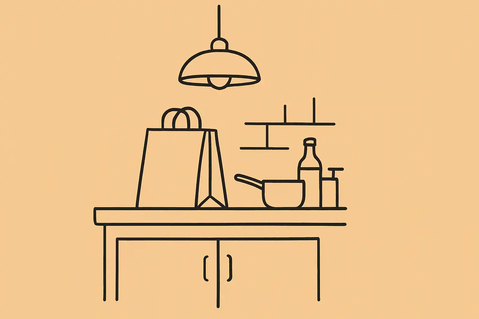 Restaurant delivery bag on counter under warm light, representing the balance between dine-in and delivery economics