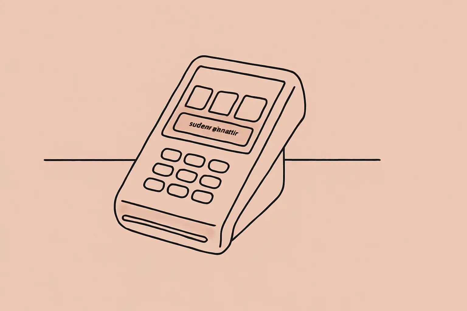 A payment terminal on a restaurant counter showing uniform tip options and a custom-amount field