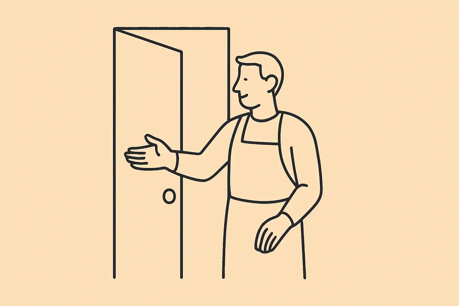 Porte de restaurant tenue ouverte