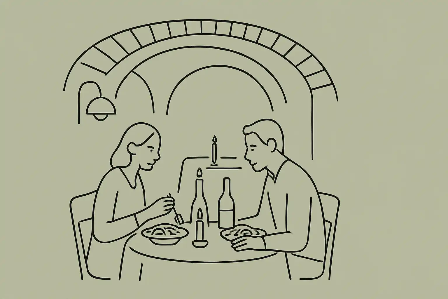 Intimate Italian dining room in a Calgary basement restaurant